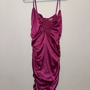 Fashion Nova Fuchsia Satin Mini Dress Size 1XL